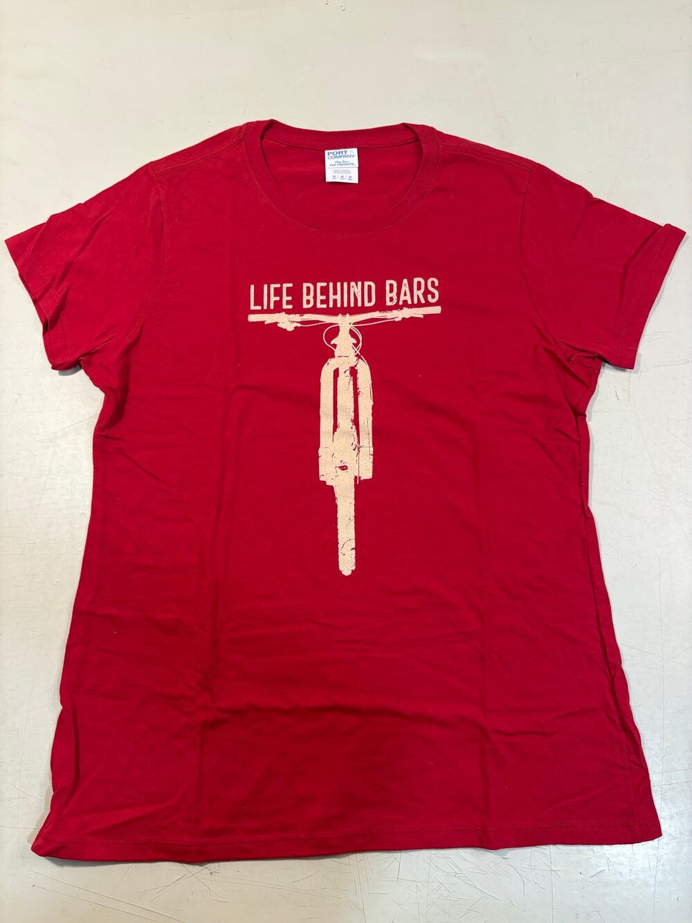 Life Behind Bars Bicycle Graphic Tee Red T-Shirt Cycling Bike Lover Size M